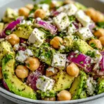 Chickpea Feta Avocado Salad