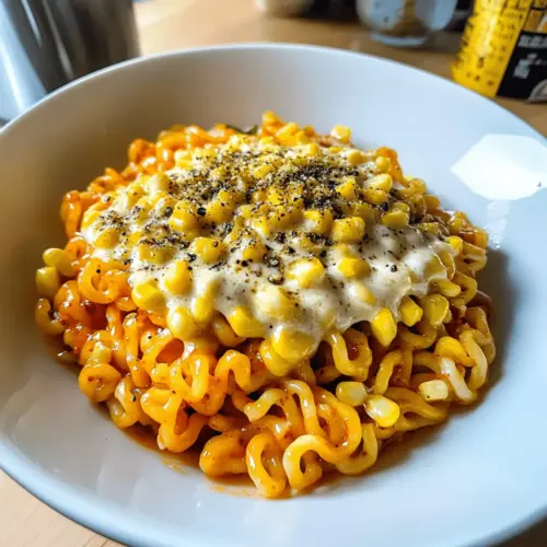Spicy Noodles With Korean Corn Cheese