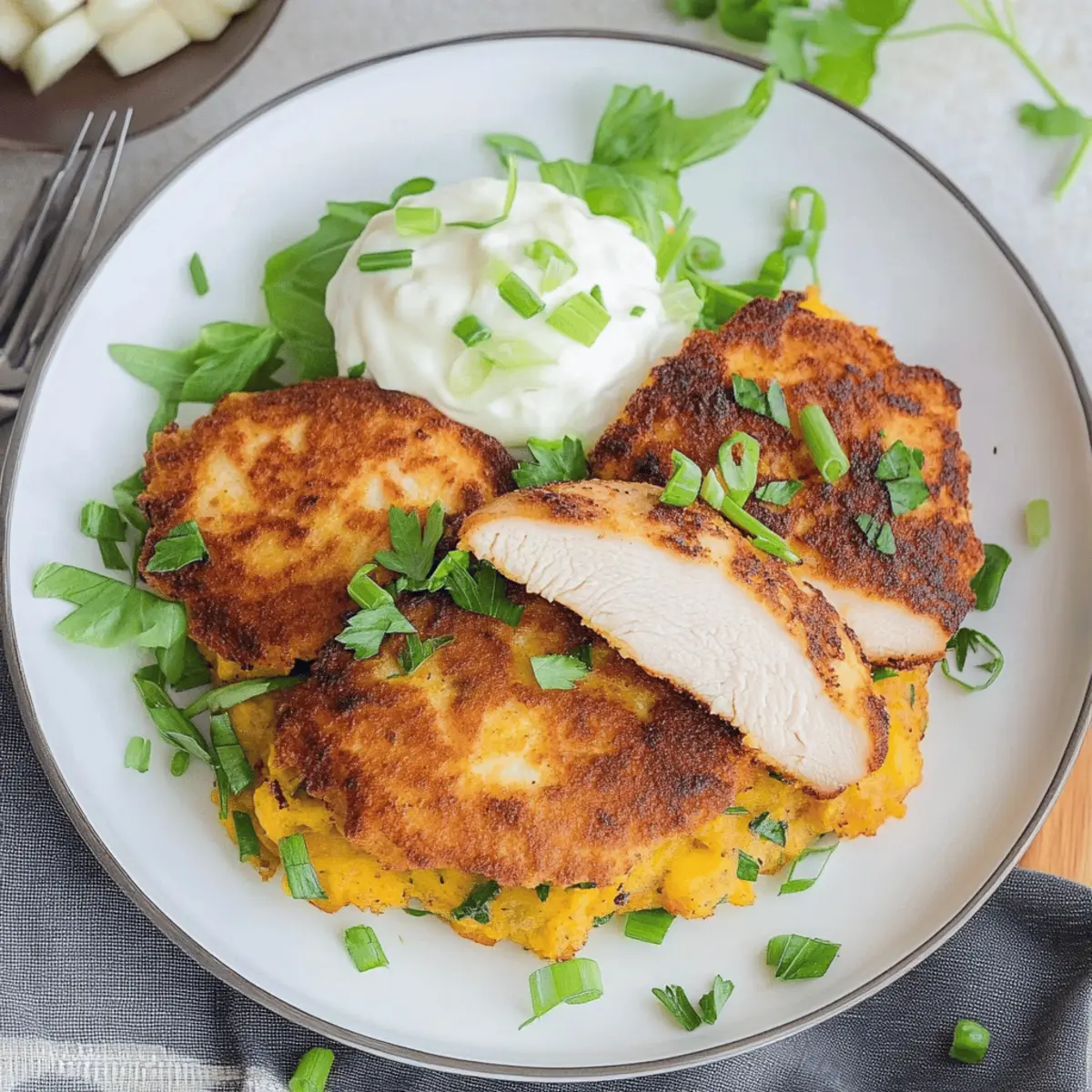 Chicken Rotti Fillet Ultimate Crispy Chicken Fillet on Pumpkin Rösti - Delicious Recipe