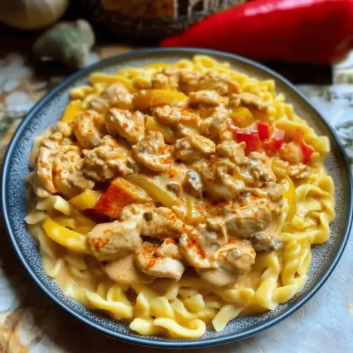 Spätzle with Paprika Cream Chicken