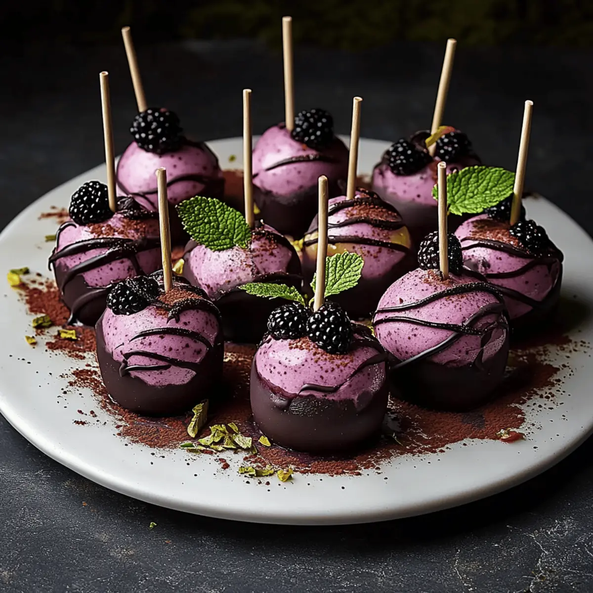 Forbidden Forest Blackberry Cheesecake Pops