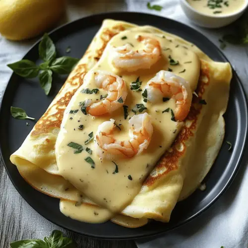 Seafood Crepes with Béchamel Sauce