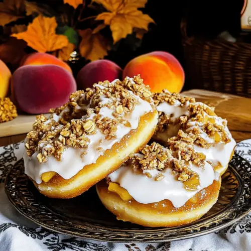 Peach Crisp Filled Doughnuts