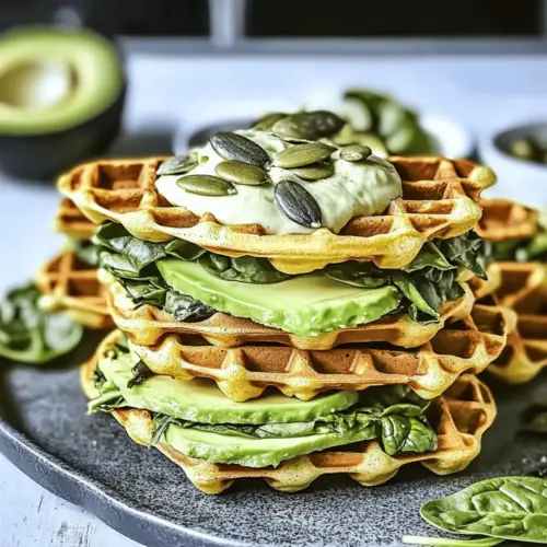 Mini waffle sandwich with spinach