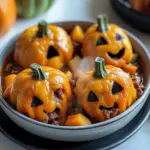 Stuffed Bell Peppers with Creepy Faces