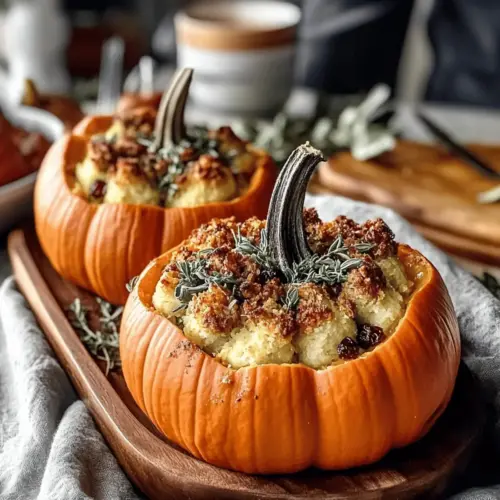 Turkey Sage Stuffed Pumpkins