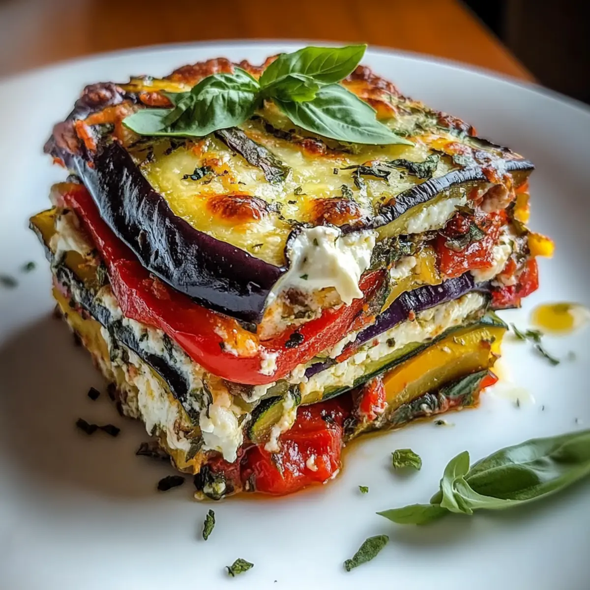 Layered Mediterranean Vegetable Lasagna with Creamy Ricotta