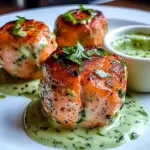 Salmon Balls with Creamy Avocado Sauce