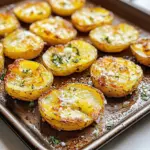Baked Smashed Potatoes With Garlic & Parmesan