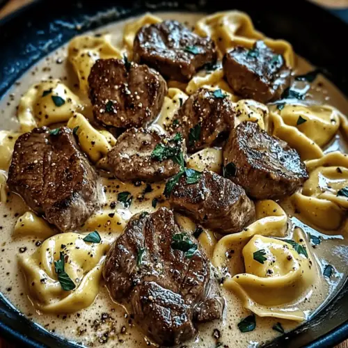 Cracked Garlic Steak Tortellini in Creamhouse Sauce Bliss