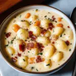 Creamy Bacon Cheddar Gnocchi Soup