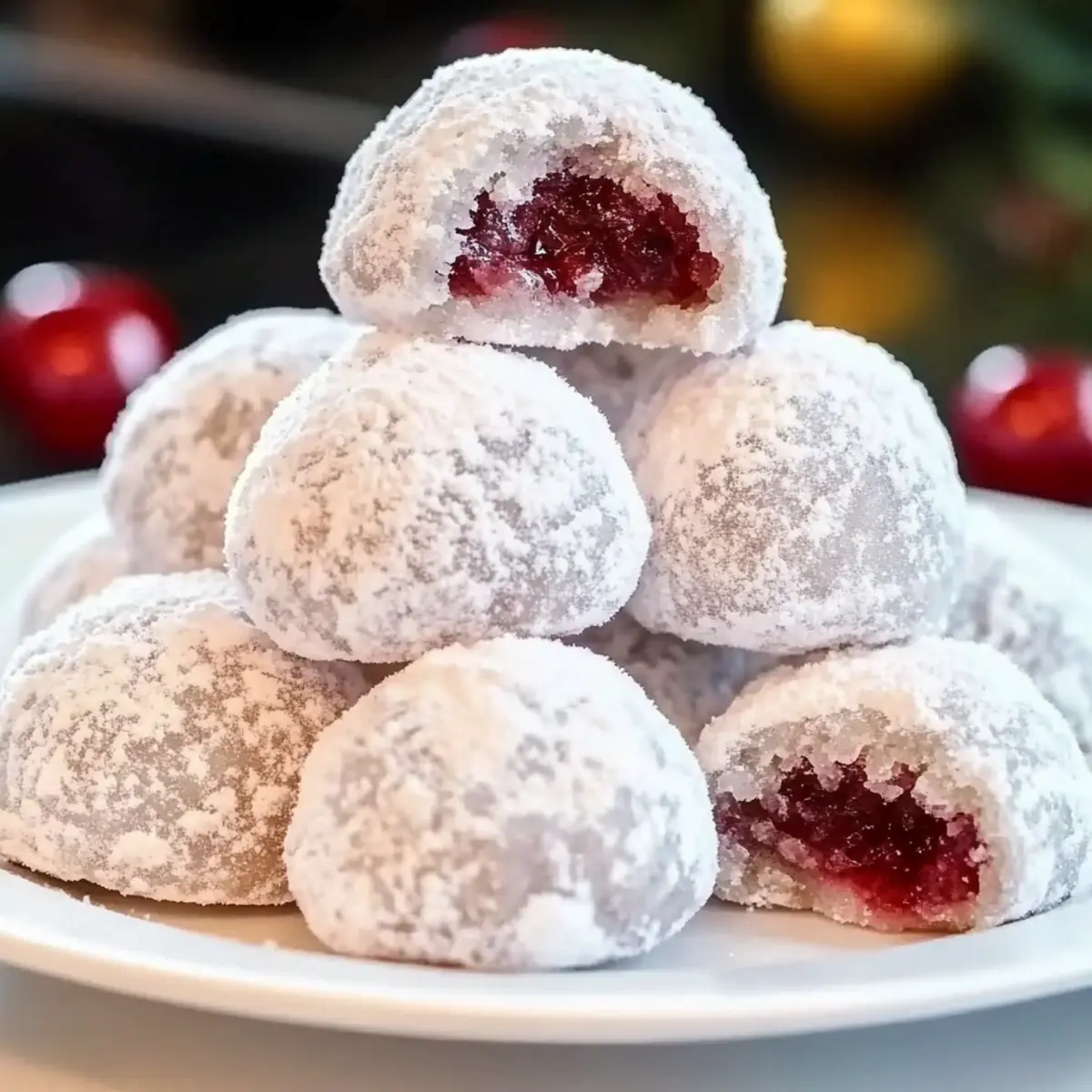 Cherry Snowball Cookies