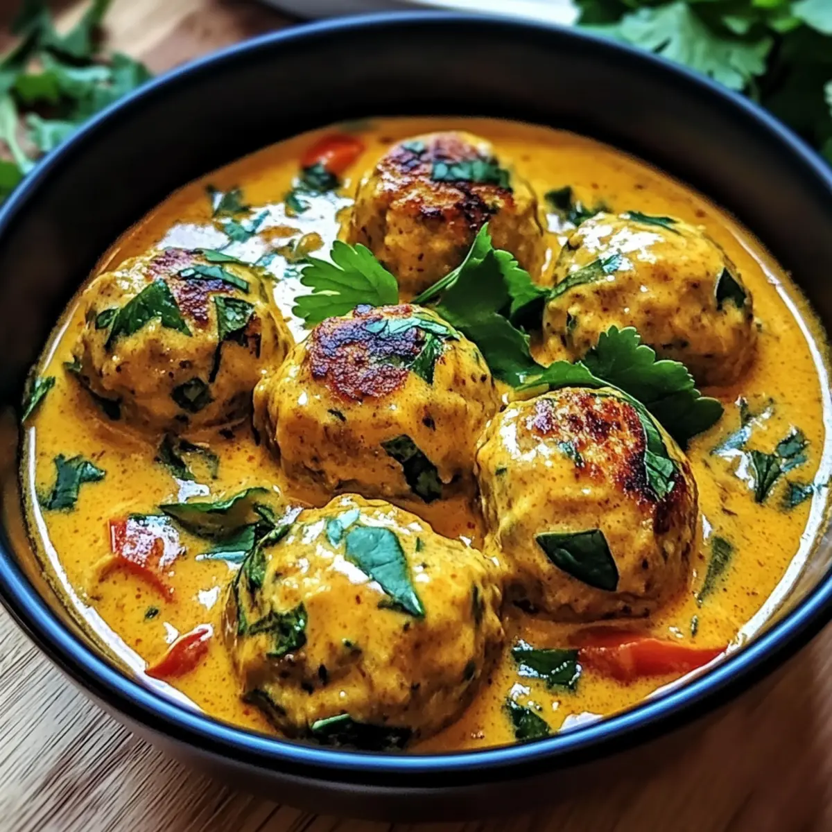 Chicken Meatballs in Coconut Curry