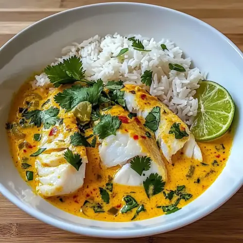 Coconut Lime Fish Curry with Jasmine Rice