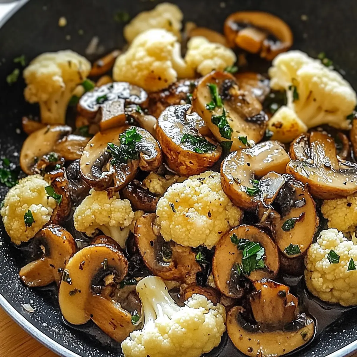 Garlic Mushrooms Cauliflower Skillet