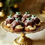Chocolate profiterole Christmas puddings