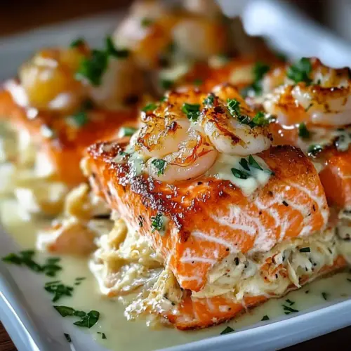 Crab Shrimp Stuffed Salmon