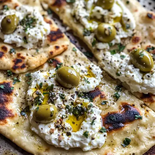 Zaatar Naan with Whipped Feta & Olives