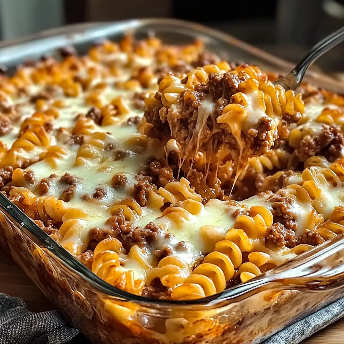 Cheesy Hamburger Casserole Bake
