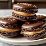 Chocolate Peanut Butter Macarons