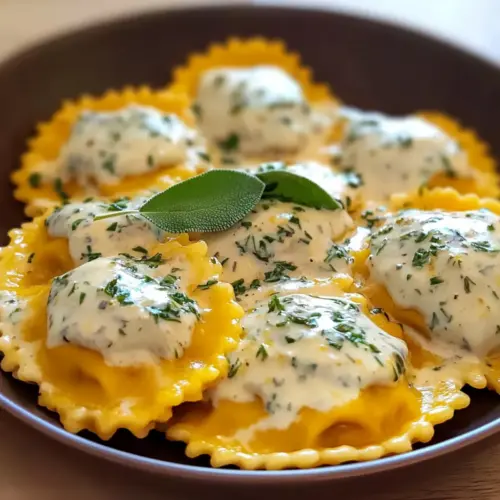 Butternut Squash Ravioli with Maple Cream Sauce