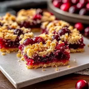 Buttery Cranberry Crumble Bars