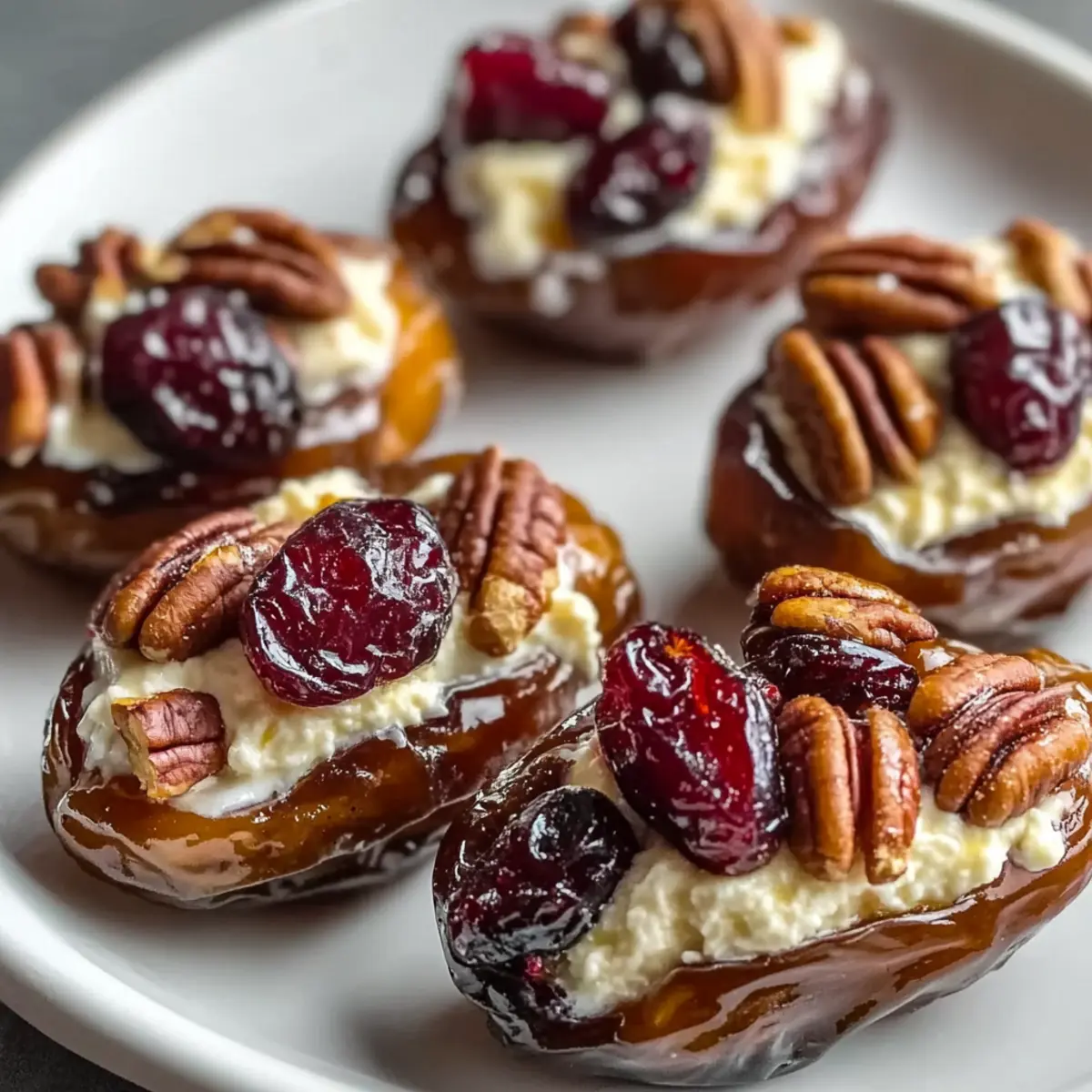 Cranberry Pecan Cream Cheese Stuffed Dates