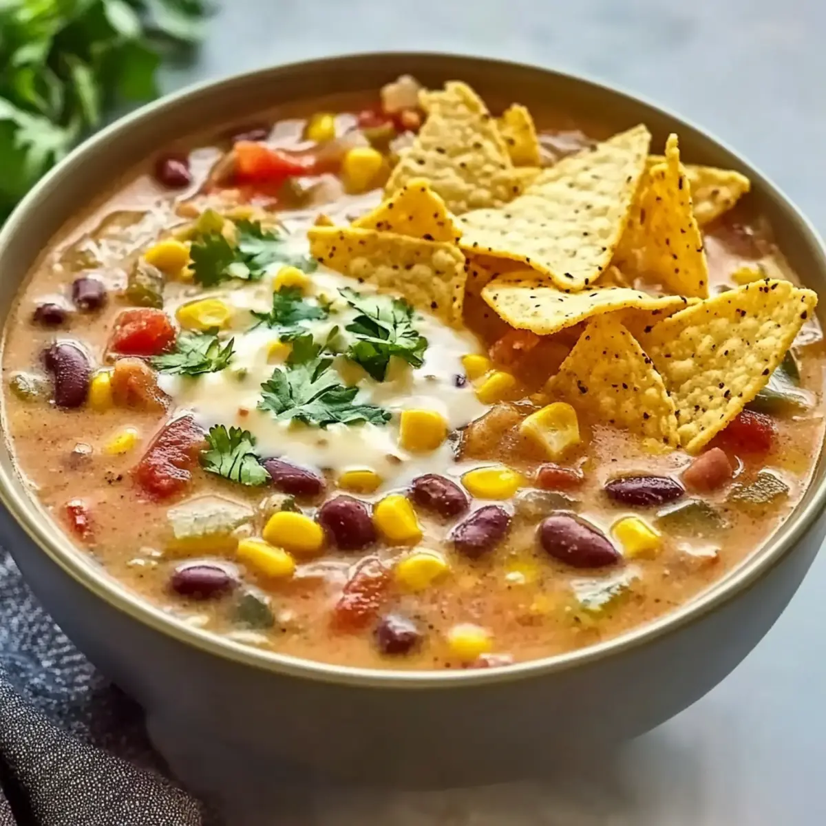 Crockpot Vegetarian Tortilla Soup