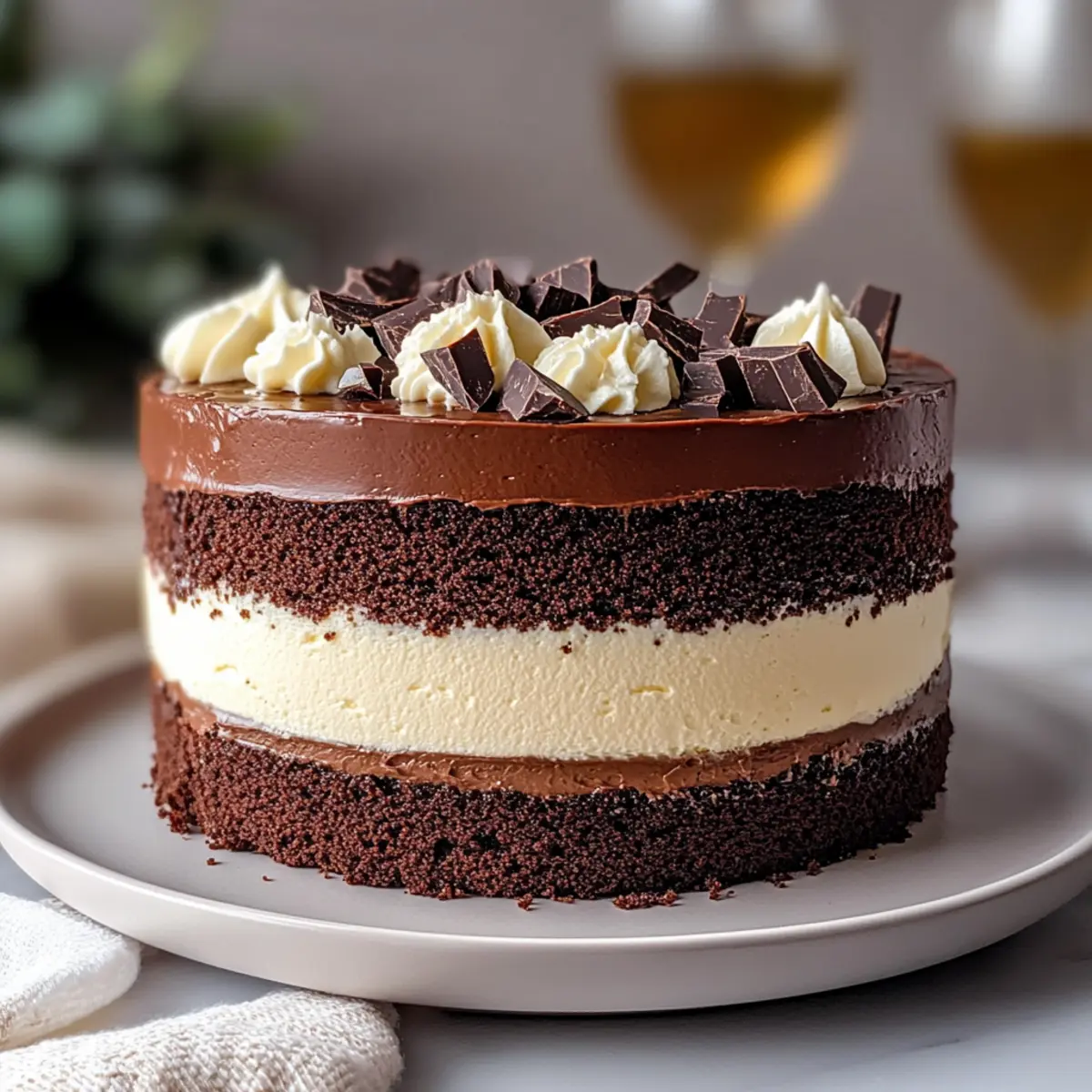 Triple Chocolate Mousse Cake