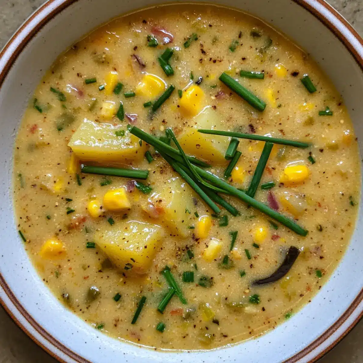 Vegan Roasted Poblano Corn Chowder