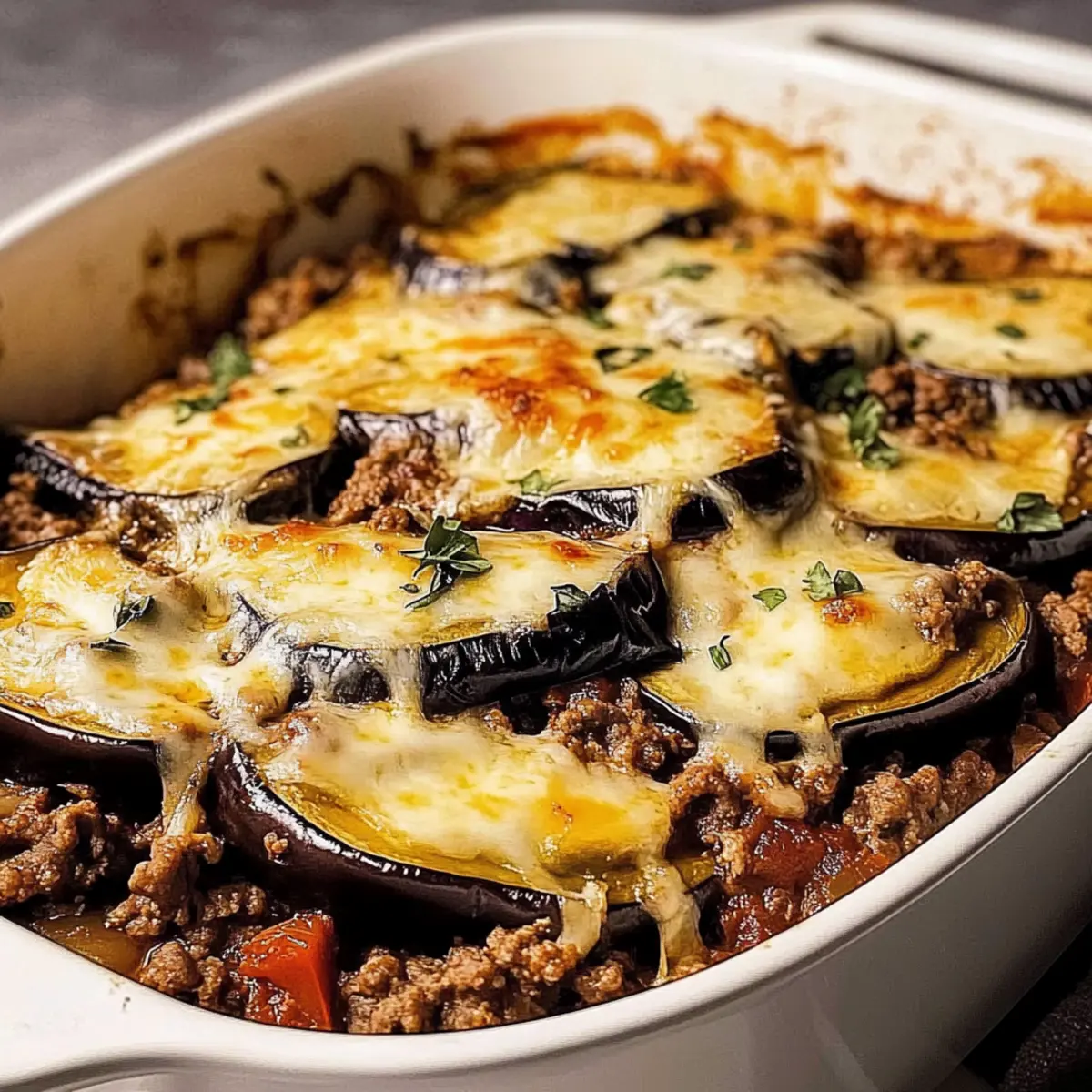 Baked Ground Beef and Eggplant
