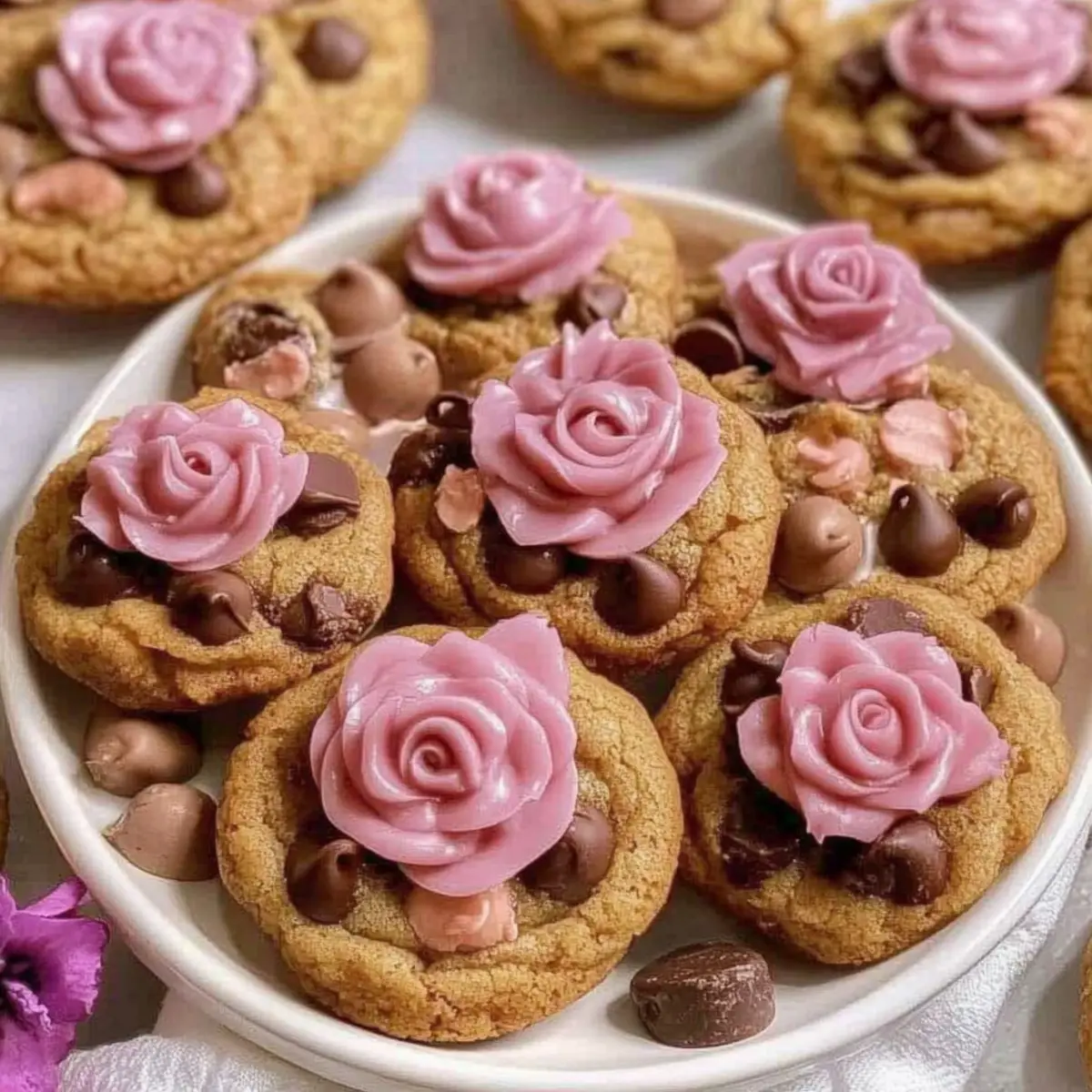 Rose Chocolate Chip Cookies