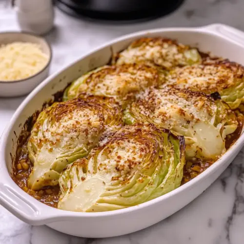 Garlic Parmesan Melted Cabbage