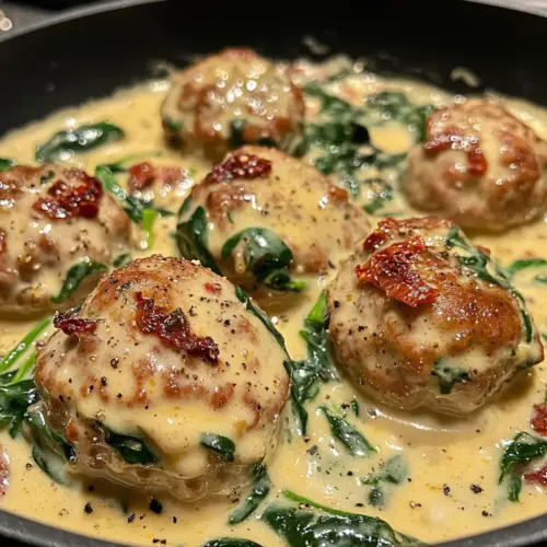 Creamy Spinach Turkey Meatballs