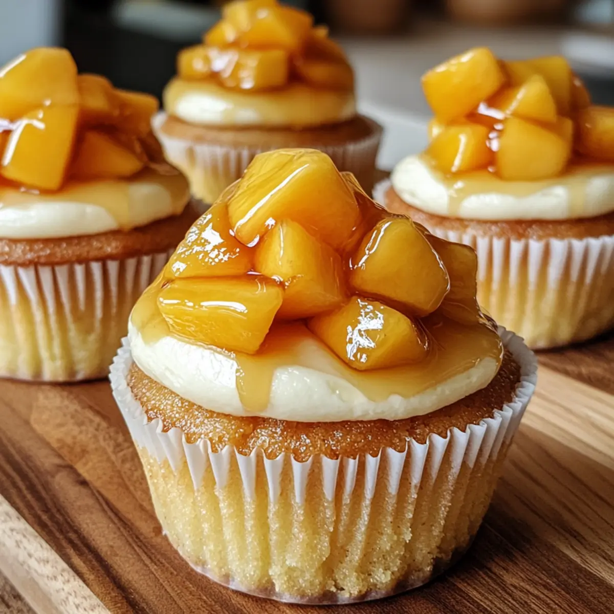 Peach & Honey Cheesecake Cupcakes