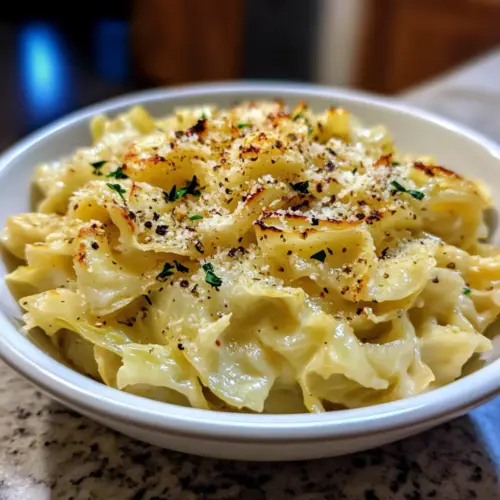 Creamy Garlic Alfredo with Tender Cabbage
