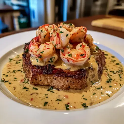 Filet Mignon with Shrimp and Lobster Cream Sauce