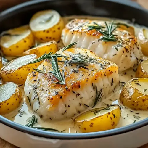 Cod & Potatoes in Rosemary Cream Sauce