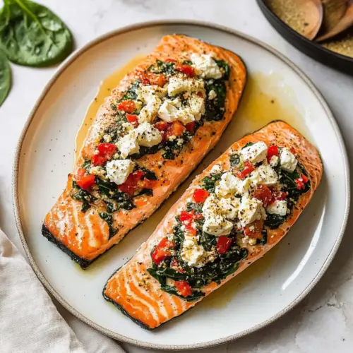 Stuffed Salmon With Spinach & Feta