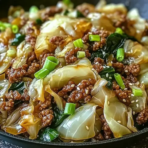 Asian-Inspired Beef & Cabbage Skillet