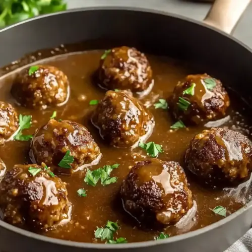 Ground Beef Meatballs and Gravy