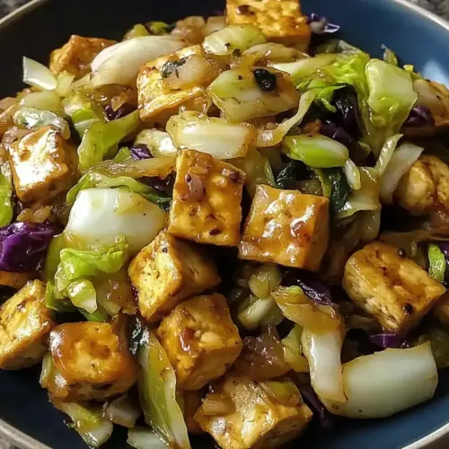 Stir-Fried Tofu and Cabbage