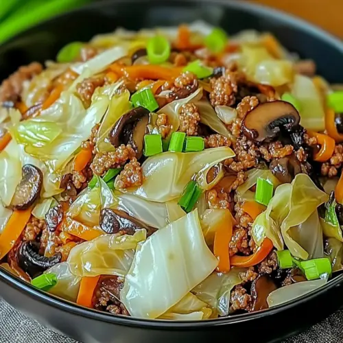 Chinese Ground Beef and Cabbage Stir Fry