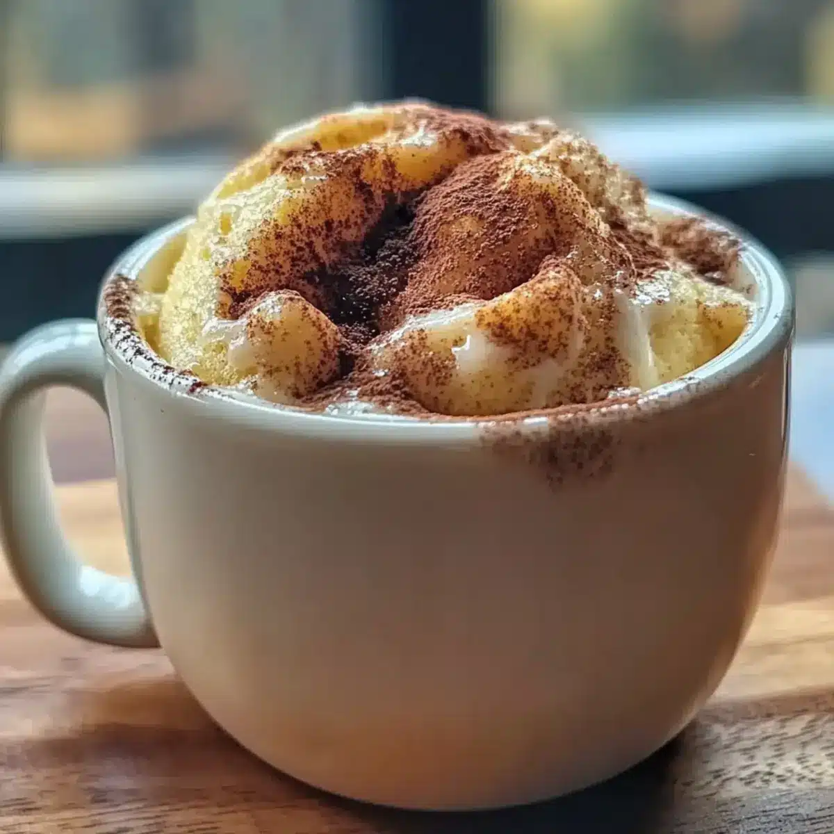 Cottage Cheese Cinnamon Roll Mug Cake