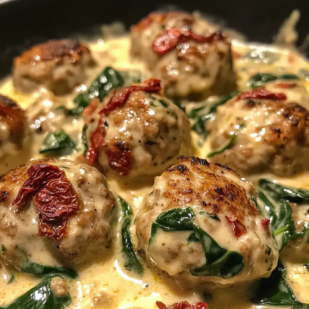 Creamy Spinach Turkey Meatballs