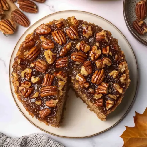 Vegan Pecan Upside Down Cake
