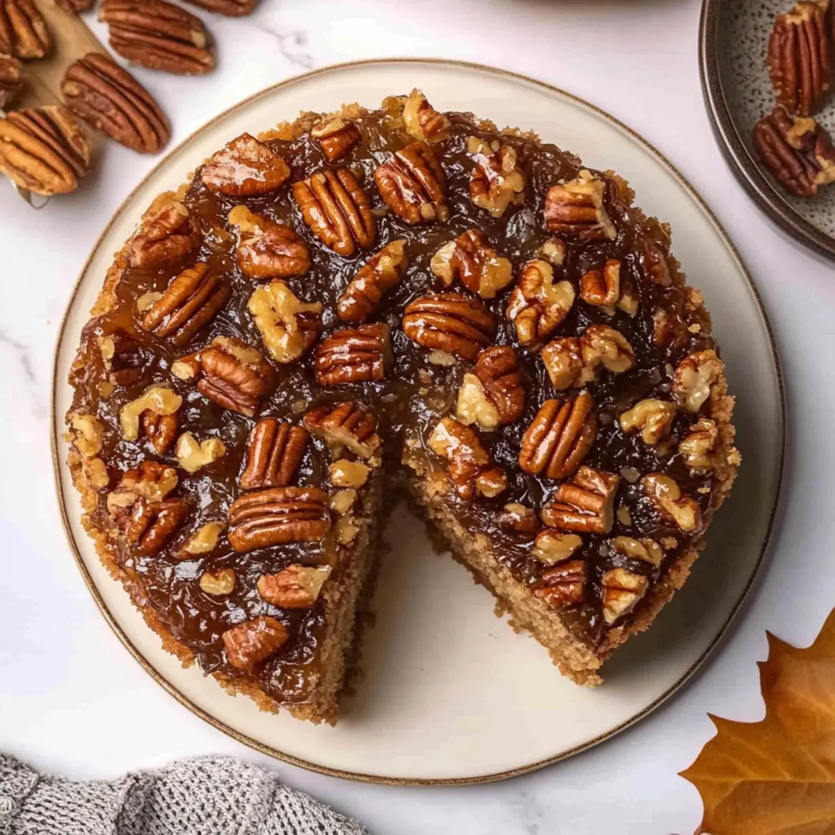 Vegan Pecan Upside Down Cake