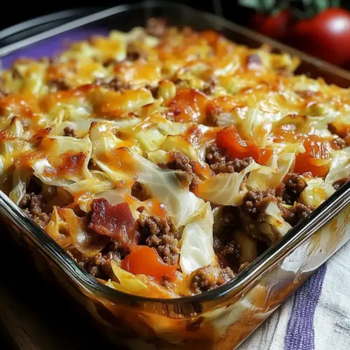 Savory Cabbage Beef Bake
