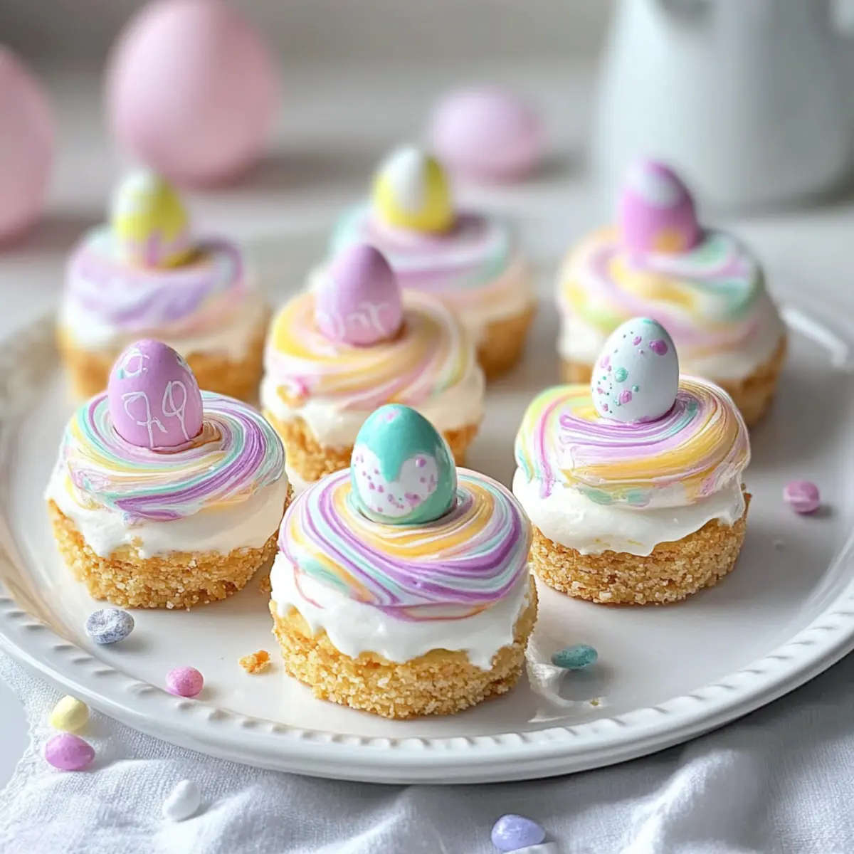 Easter No-Bake Mini Cheesecakes