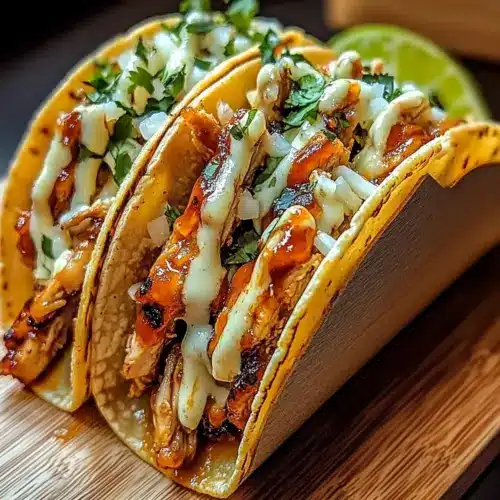 Garlic Butter Honey BBQ Chicken Tacos